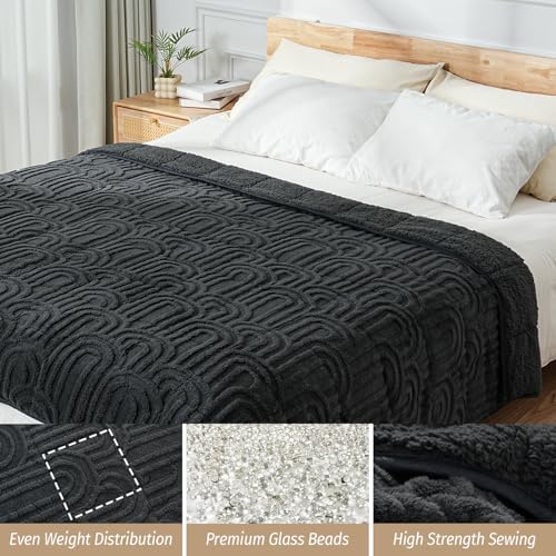 Wemore Soft Weighted Blanket for Adults 80" x 87" 20 lbs King Dark Grey - Image 4