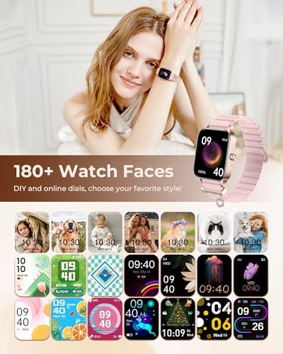 Iaret Smart Watch for Women, 4 Bands 1.85" DIY Dial Smartwatch with Bluetooth Call, Fitness Tracker with 100 Sports Modes Heart Rate Sleep Monitor Pedometer Compatible with iPhone & Android - Image 4