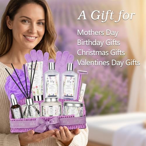 15Pcs Spa Bath Gifts Set Kit - Relaxing Lavender Spa Gift Baskets for Women - Image 2