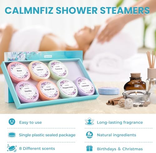 CalmNFiz Shower Steamers Aromatherapy Self Care Gifts 8 Pack Set, Green - Image 5