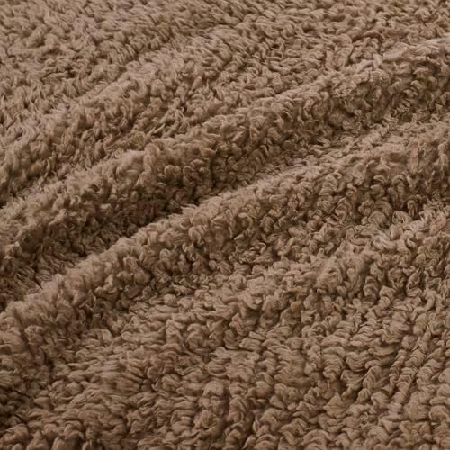 Woolrich Burlington Berber Blanket Super Soft, Cozy Lightweight Cover with Luxurious Velvet Binding, Modern Trendy All Season Bedspread Bedding-Set, King 108" W x 90" L Brown - Image 6
