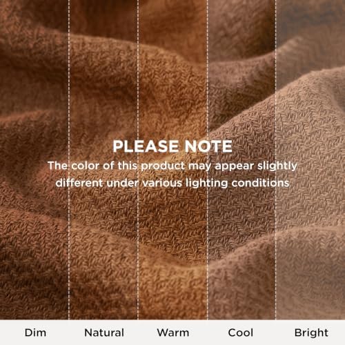 Bedsure 100% Cotton Blanket, Herringbone Weave, Queen Size, Burnt Orange - Image 6