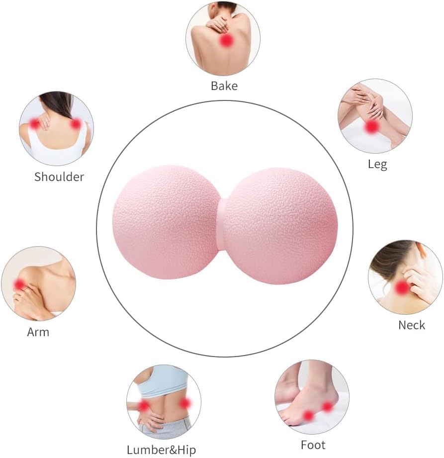Double Lacrosse & Micro-Elastic Peanut Massage Ball - Myofascial Release Tool for Muscle, Back, Foot, and Physical Therapy, Mobility Roller for Acupressure and Relaxation (Pink) - Image 2