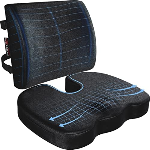 FORTEM Seat Cushion & Lumbar Support for Office Chair, Wheelchair, Car by FORTEM