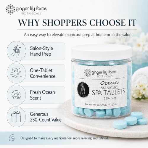 Ginger Lily Farms 250ct Manicure Spa Tablets, Ocean Scent - Image 7