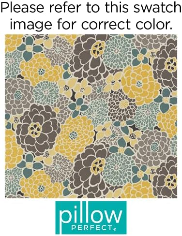 Pillow Perfect Bright Floral Indoor/Outdoor Accent Throw Pillow, Plush Fill, Weather, and Fade Resistant, Lumbar - 11.5" x 18.5" , Blue/Tan Lois, 2 Count - Image 4