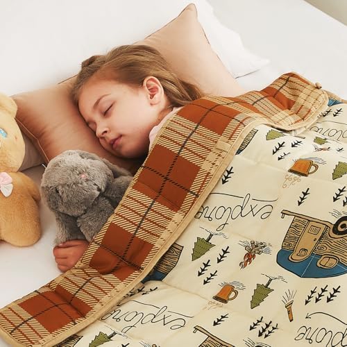 CuteKing Weighted Blanket - Weighted Blanket with Premium Glass Beads - Breathable Heavy Blanket for Comfortable Rest - Thick Blanket All Season(10lbs, 40"x60", Camping) by CuteKing