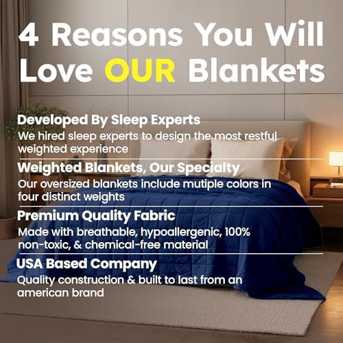 HomeSmart Queen Size Weighted Blanket 30 lbs - Breathable Ultra Soft Fabric - Image 5