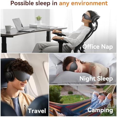 Sleep Mask, EVA BELLE Eye Mask for Men Women, Zero Pressure 3D Sleeping Mask, Cool Super Smooth Light Blocking Soft Eye Shade Cover Memory Foam, Lightweight for Home Travel Use - Image 6