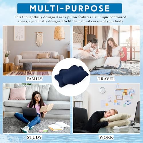 Hahafelt Cooling Cervical Pillowcase Cover with Envelope Closure (Only Pillow Case) Ergonomic Neck Pillowcase Smooth Soft Cool Pillow Cover for Side Back Stomach Sleepers(Dark Blue,Standard Size) - Image 7