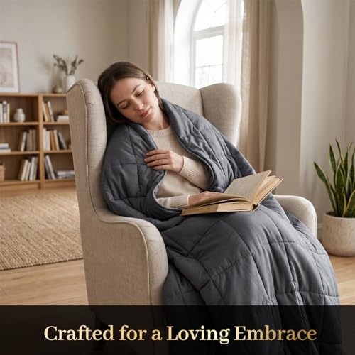Machine Washable Weighted Blanket for Adults - Heavy Blankets for All-Season Sleeping, Cooling Soft & Breathable with Premium Glass Beads (60” x 80”｜20lbs) - Image 2