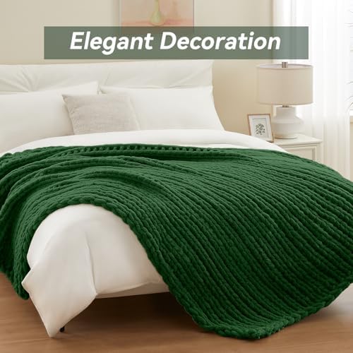 Negwoo Chunky Knit Throw Blanket, Knitted Throw Chenille Yarn, 30"*40" - Image 2