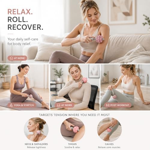 VibeRoll Mini Massage Tool for Trigger Point Relief, Handheld Muscle Roller Stick for Neck, Legs, Arms & Back, Portable Deep Tissue Recovery Tool - Image 3