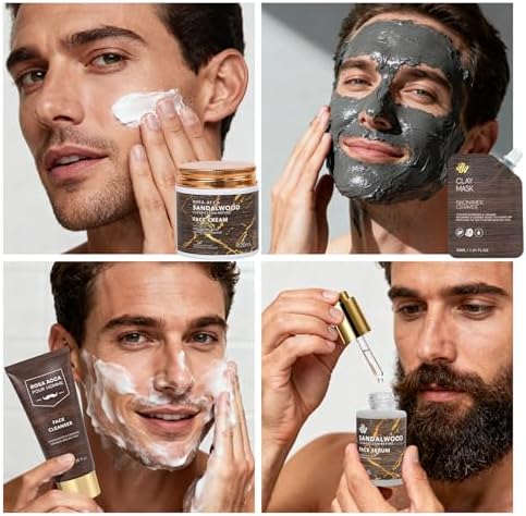 Sandalwood 32 Pcs Bath & Body Gifts Basket for Men, Beard Grooming Gift Set - Image 6