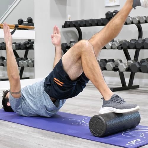 OPTP AXIS Firm Density Foam Roller – Round, Black, 18"L X 6" - Image 4