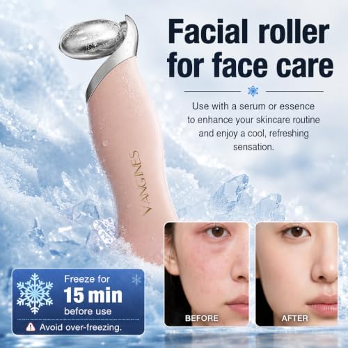 Ice Roller for Face & Eyes, Cooling Facial Roller with Blackhead Remover & 2 Silicone Brushes, Stainless Steel Face Roller for Puffiness, Pores & Deep Cleansing (Pink) - Image 3