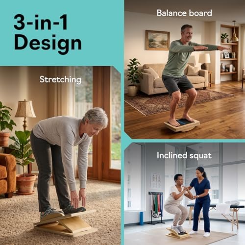 Slant Boards for Exercise, Wooden Slant Board, Calf Stretch Board with 7 Incline Angles, Velour Board, Balance Board & Calf Stretcher, Portable Incline Board for Physical Therapy, Ankle Mobility, Heel & Knees - Image 2