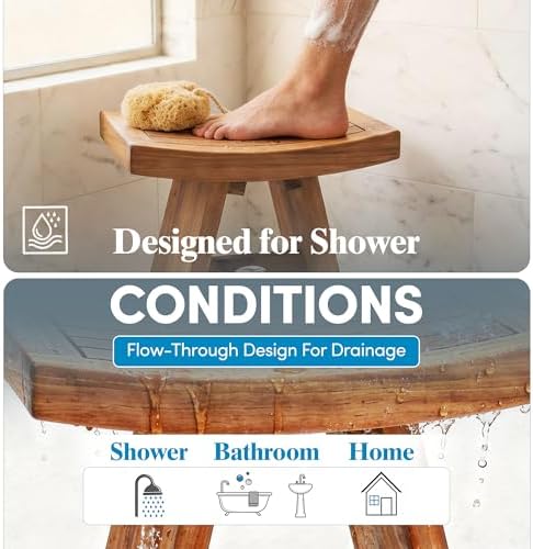 AquaTeak Asia 18" Teak Shower Bench - Image 5