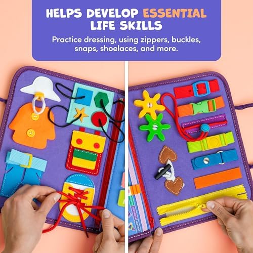 Clever Fox Play Busy Book, Toy for Toddlers, Babies & 3+ Year Olds, Purple - Image 4