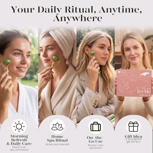 BAIMEI IcyMe Jade Face Roller & Gua Sha Set,Self Care Gifts for Women - Image 4