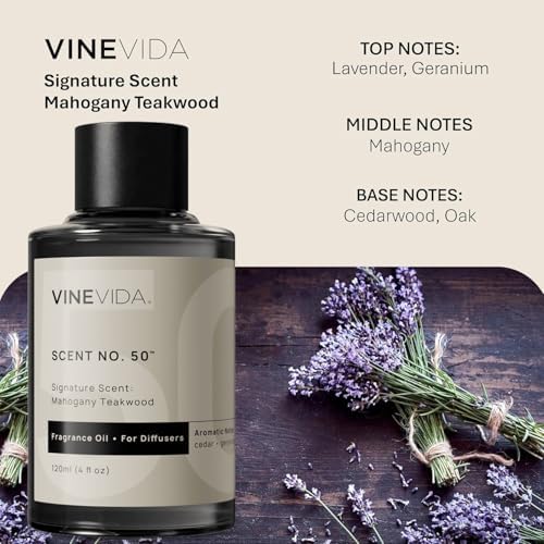 VINEVIDA Mahogany Teakwood Fragrance Oil for Cold Air Diffusers - 4 Fl Oz - Essential Oils for Diffuser Oil Refill & Air Freshener Room Spray - Image 2