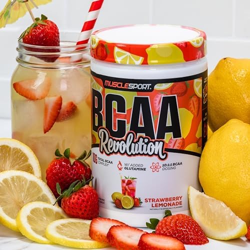 Musclesport BCAA Revolution Amino Acid Powder Supplement for Men & Women - Intra Workout Training Complex - Recovery Supplemen (Strawberry Lemonade, 30 Servings) - Image 6