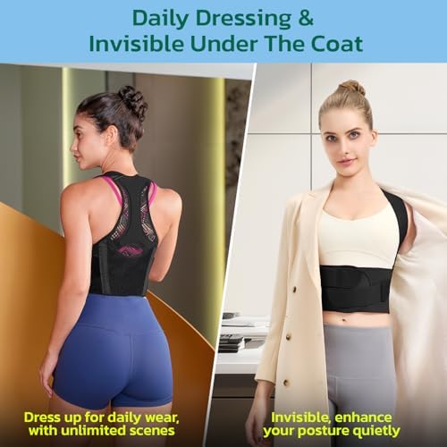 AOFIT Posture Corrector for Women, Upper Back Brace for Pain Relief Blue M - Image 6