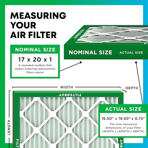 Filterbuy 17x20x1 Air Filter MERV 8 Dust & Allergy Defense (4-Pack) - Image 2
