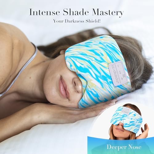 LC-dolida Sleep Mask with Bluetooth Headphones, Extra Large Silk Eye Mask for Sleeping Side Day Sleepers, Sleep Headphones Bluetooth 5.4 for Women Men with Thin Speaker, Blackout, Comfort, Microphone - Image 2
