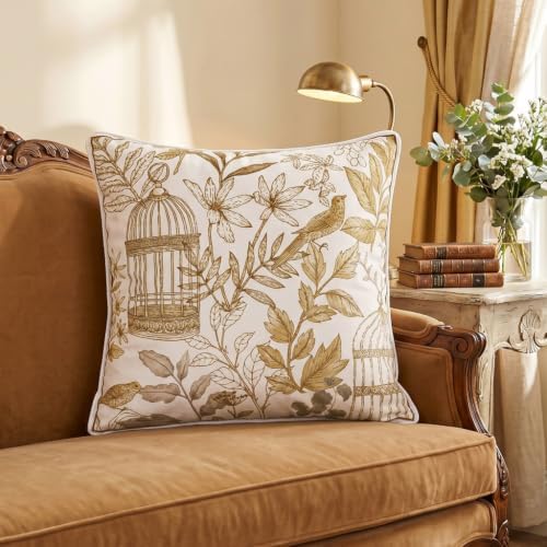 patdrea Designer French Velvet Throw Pillow Cover,22"x22"-Aviary - Image 3