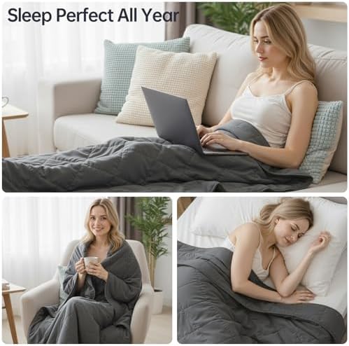 Weighted Blanket for Adults Soft Heavy Blanket Perfect Sleeping King Size Breathable Cotton Weighted Blanket for All-Season Sleep & Warmth for 160-200 lbs Machine Washable (78‘x85’ 25lbs King Size) - Image 4