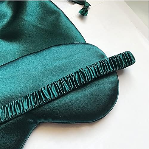 Green Sleep Eye Mask, Blackout Silk Satin Travel Blindfold Set Women - Image 7