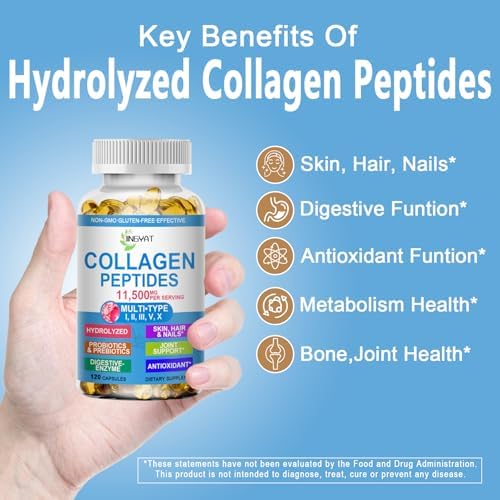 Collagen Peptides Softgels, Multi Collagen Peptide w/ Glucosamine Chondroitin MSM Biotin, Hydrolyzed Collagen Peptides Complex for Women Supports Skin Hair Nail Joints Bones Gut Health, Non-GMO - Image 2
