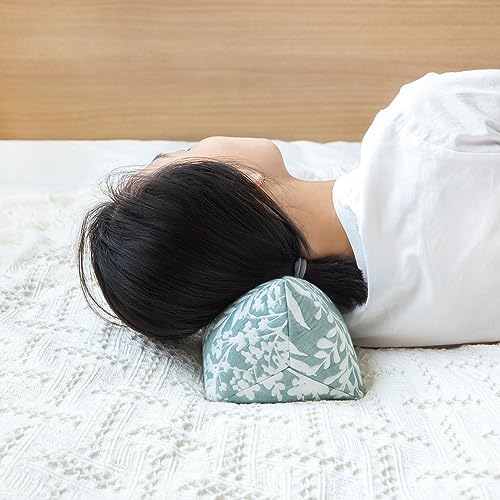 Buckwheat Neck Support Pillow Cervical Neck Cylinder Bolster Pillow,Buckwheat Hulls Adjustable Roll Pillow,Neck Pain Relief for Back and Side Sleepers Round Pillows for Lunch Break Green, 6*15 inch - Image 3