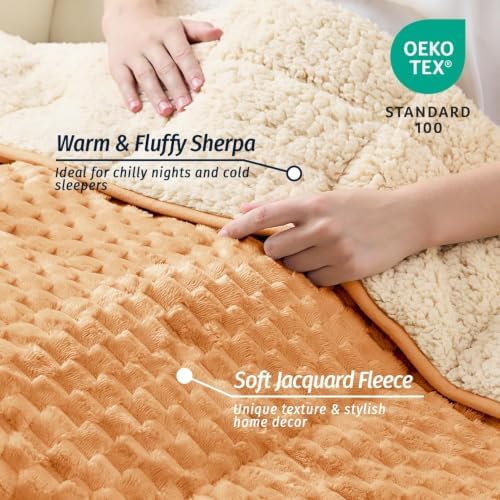 Fleece Weighted Blanket for Adults 60" x 80" 15lbs Soft Fuzzy Blankets - Image 2