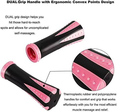 YANSYI Professional 9-Roller Deep Tissue Massage Stick - Portable Muscle Recovery Roller for Athletes, Relieves Post-Workout Soreness & Leg/Back Pain - Portable Physio Tool (Pink) - Image 4