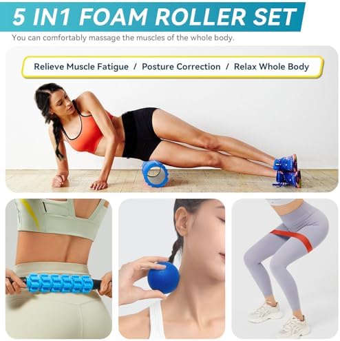 Krightlink 5 in1 Foam Roller Set High Density Foam Roller Muscle Recovery - Image 6