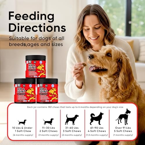 Hip & Joint Supplement for Dogs - Dog Treats with Glucosamine Chondroitin & Hyaluronic Acid - Chews for Mobility Support - Pain and Inflammation Relief - Tasty Dog Supplements for Comfort - 180 Count - Image 5