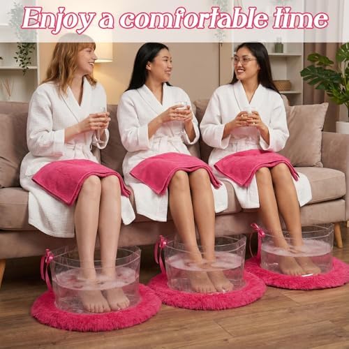 Hunnmingre 18 Pcs Foot Spa Kit for Girls, Rose Red - Image 6