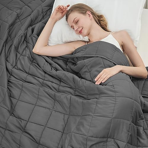 Weighted Blanket for Adults 17lbs, 60"x80", Queen Size Cooling Heavy Throw Blanket for 160-180lbs, Microfiber Soft Big Blankets Weighted Comforter, Grey by BETU