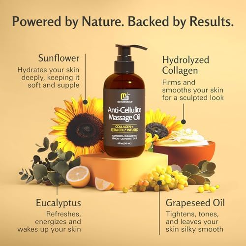 Firming Body Massage Oil with Collagen for Cellulite, 8 fl oz by M3 - Image 3