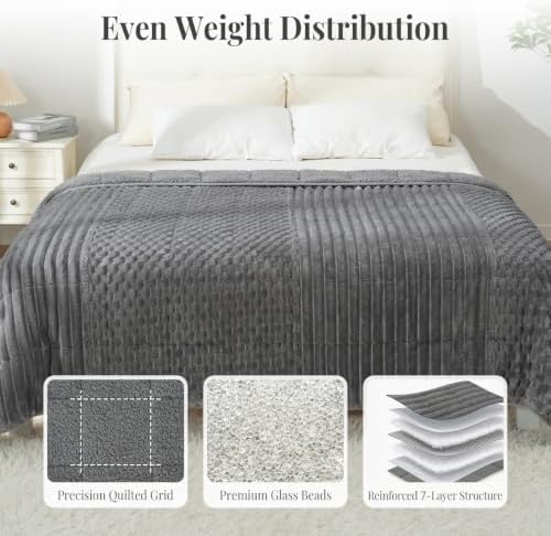 Topblan Weighted Blanket for Adults King Size 80 x 87 15lbs, Sherpa Fleece - Image 5
