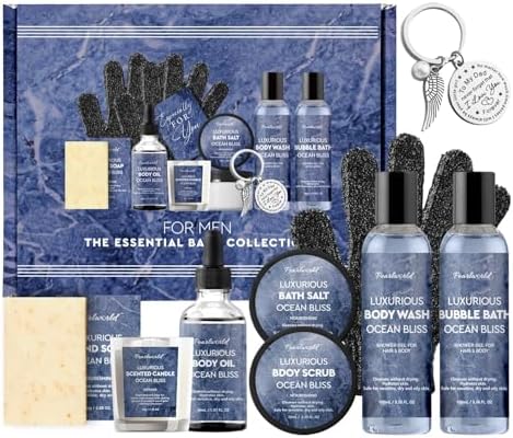 Father's Day Gift 12Pcs Men's Birthday Gift Ideas Ocean-Scented Bath Spa Set - Skin Care Gift Kit for Him, Ideal Men Gifts for Christmas, Self-Care PEARLWORLD by PEARLWORLD