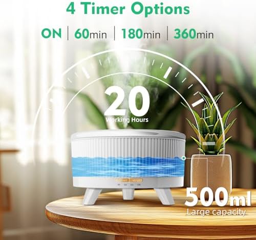 20-Hour Long-Lasting Aromatherapy, 500ML Essential Oil Diffuser - Image 6