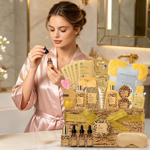 Birthday Gifts for Women, 35Pcs Honey Almond Spa Gift Basket, Get Well Soon - Image 5