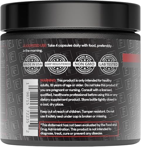 Formulation Factory Heart of Steel Nitric Oxide Supplements, Nitric Oxide Booster for Blood Flow & Circulation with L-Citrulline, L-Arginine, CoQ10 & Resveratrol - 240 Capsules, 60 Servings (2 Pack) - Image 3