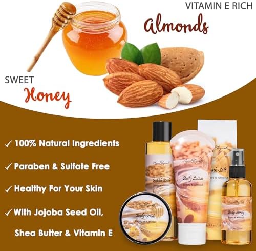Aqua Elegante Premium Spa Gift Set For Women - Honey & Almond - Image 4