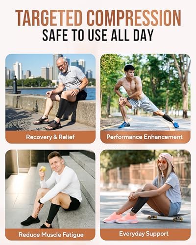 TheraCopper Copper Calf Compression Sleeve for Women & Men (Medium, 2 Pack) - Image 4