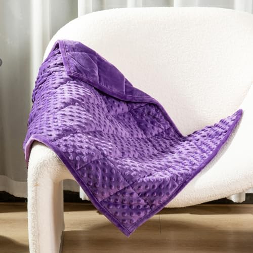 Alomidds Weighted Lap Blanket 7lbs, Cozy Luxury Breathable Weighted Blanket for Adults, Weighted Lap Pad for Travel, Relaxation, Sleeping, Purple, 29" x 24" by Alomidds