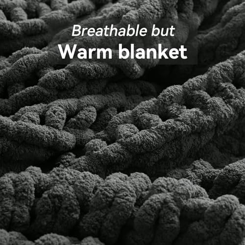 Negwoo Chunky Knit Throw Blanket, Knitted Throw Chenille Yarn, 40"*50" - Image 6